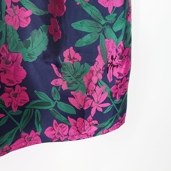 LULUS Absolutely Exquisite Navy Blue Floral Jacquard Mini Dress Size Large - Picture 4 of 10